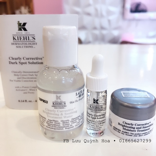 Bộ dưỡng trắng Kiehl's Clearly Corrective 3 sản phẩm