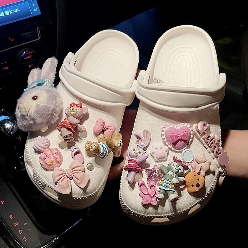 Set18pcs 3D Phụ Kiện Trang Trí Giày Dép Hình Croc Jibit dép cá sấu dép cros cross charm sandal Phụ Kiện Trang Trí Giày