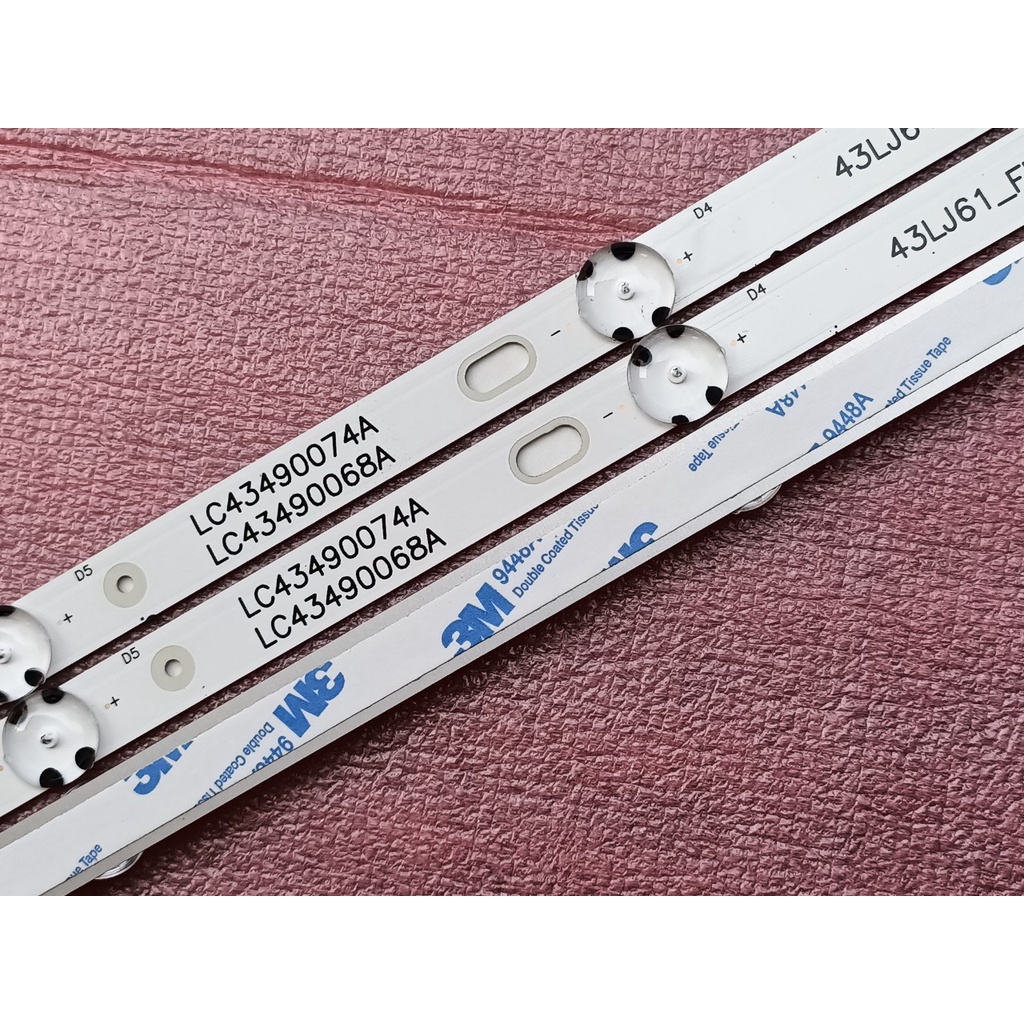 LED TIVI LG 43UJ632T 43UJ633T 43UJ6300 43UJ6320 43UJ603V LC43490059A  HÀNG MỚI 100%, BỘ 3 THANH, MỖI HANH 7 BÓNG 3V