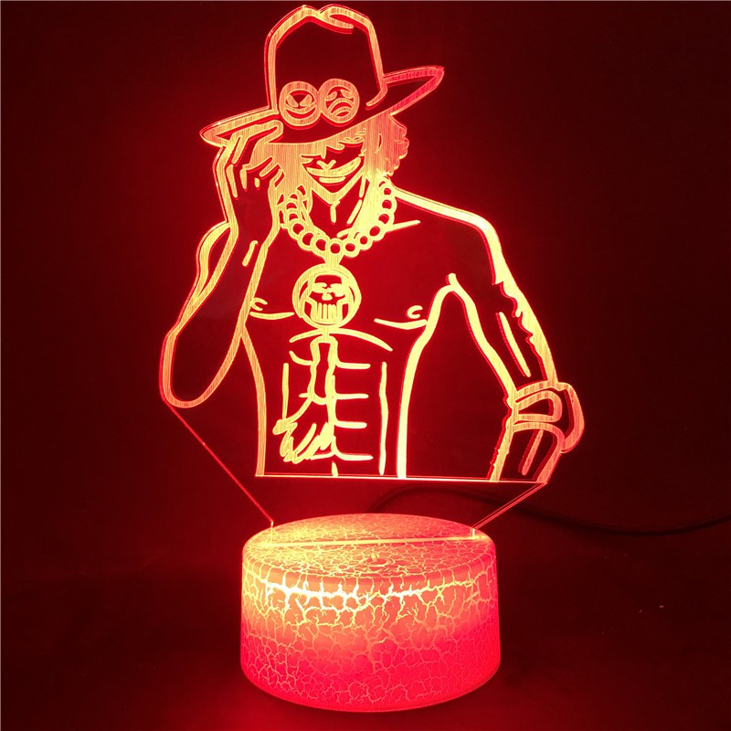 Đèn Led 3d Hình One Piece 7 Màu Trang Trí Nội Thất