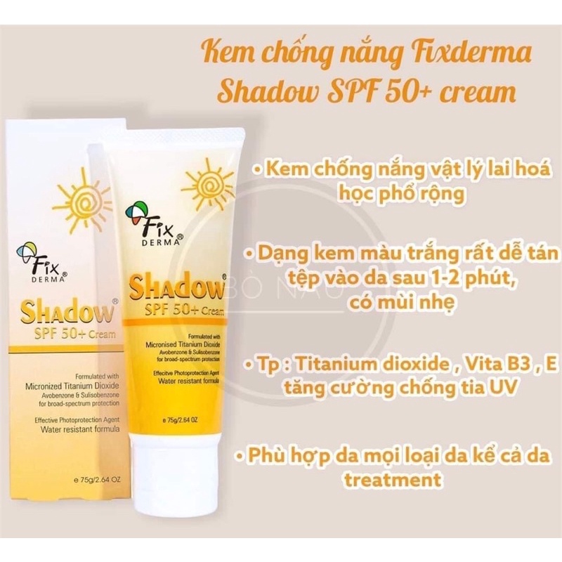 [Chính hãng] Kem Gel Chống Nắng Da Mặt Và Toàn Thân Fixderma Shadow SPF 50+