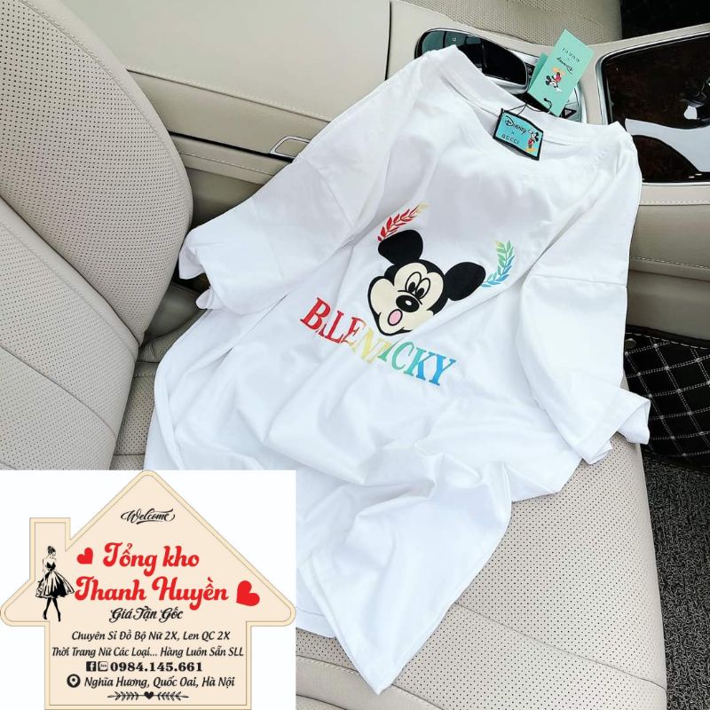 Bán sỉ áo phông mickey túi zip, cotton mát mịn, dáng rộng