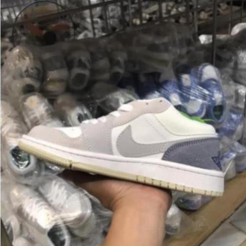 (surucara)Giày thể thao AIR JORDAN 1 Low Paris thấp cổ màu xám xanh cực đẹp