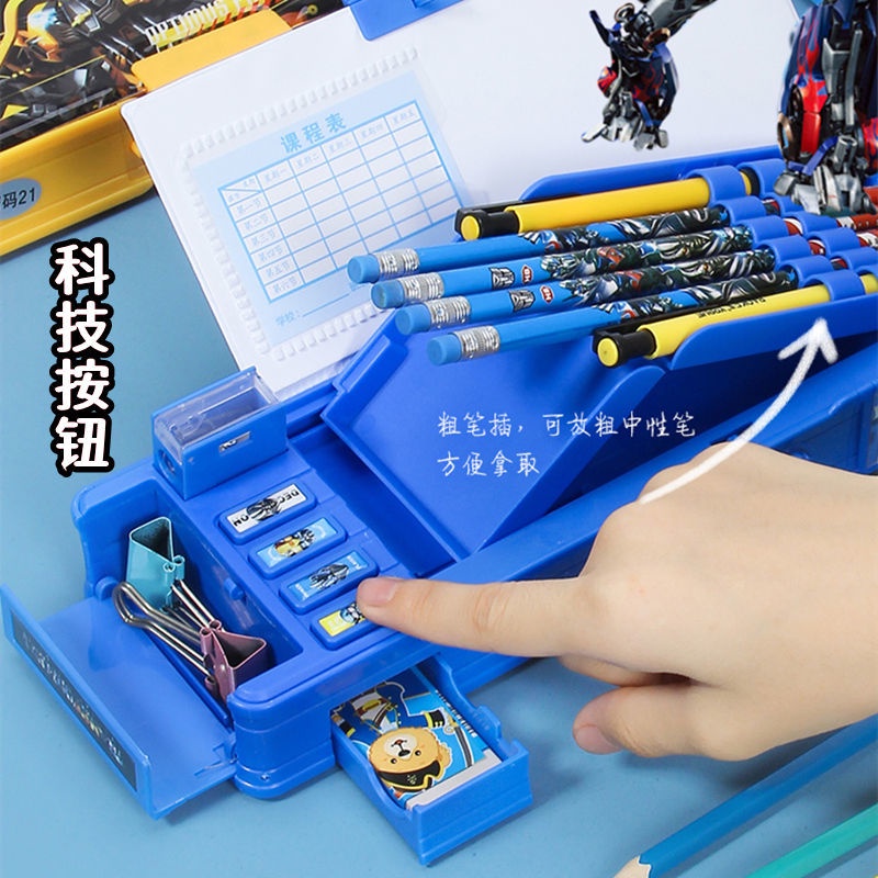 Transformers Hộp Đựng Bút Đa Năng Có Khóa Mật Khẩu Cho Học Sinh Tiểu Học