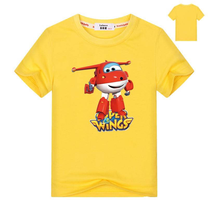 Áo thun họa tiết nhân vật hoạt hình Super Wings dành cho bé trai