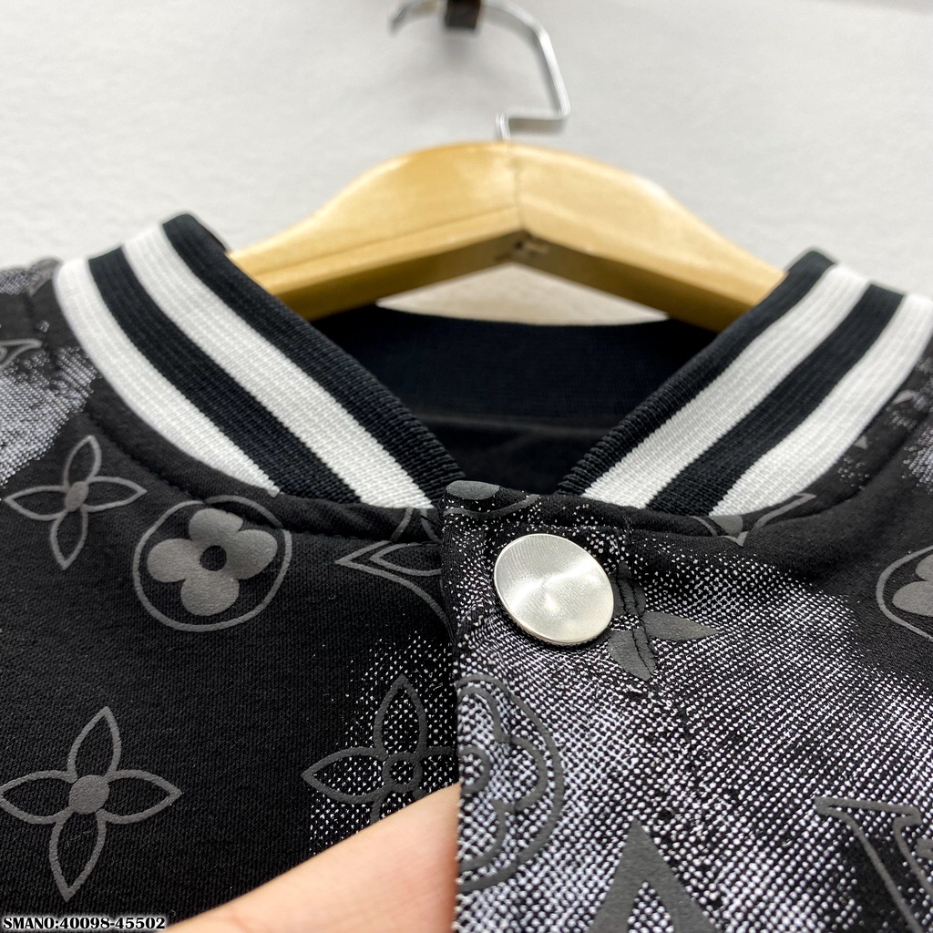 Áo Khoác Bomber Nam Lv Họa Tiết In Nổi Cực Chất . Áo Khoác Bomber Lv Chất Vải Dạ Cao Cấp Dành Cho Nam - MINH TÂY STORE