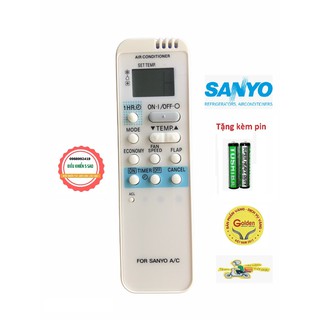 Điều khiển điều hòa Sanyo loại tốt thay thế khiển zin theo máy - Tặng kèm pin chính hãng - Remote máy lạnh Sanyo