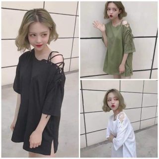Áo thun đan dây 1 bên vai ulzzang