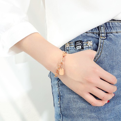 Lắc Tay Nữ Dây Xích Titan Ko Đen TT 2901