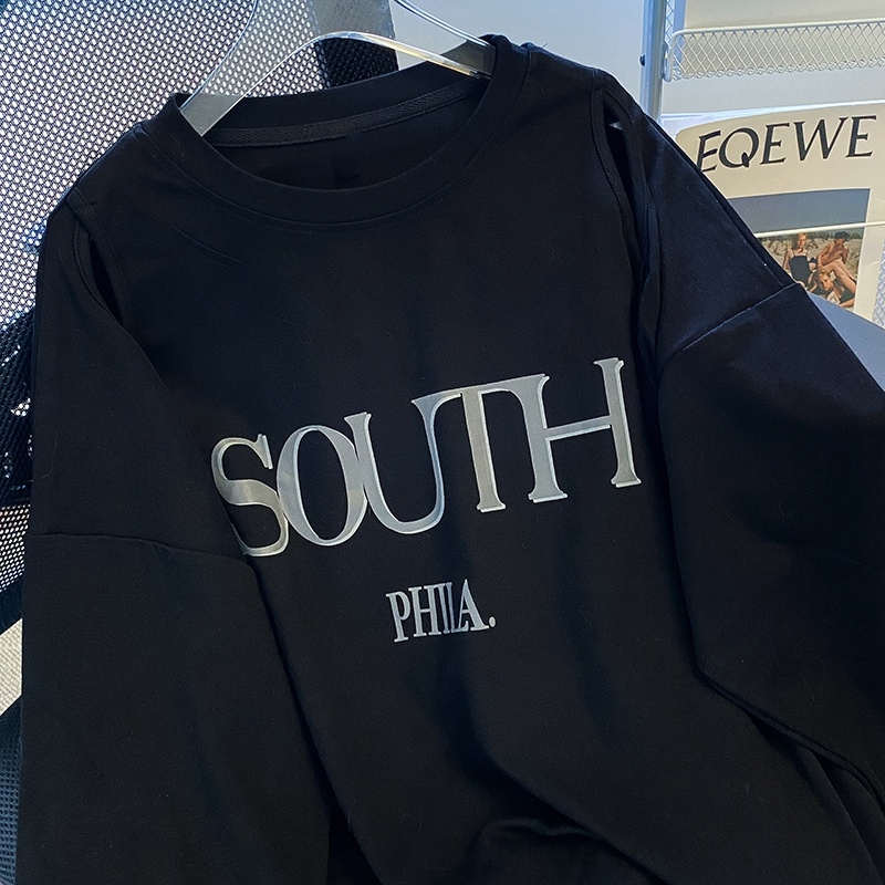 SUXI Áo Nỉ Nữ Dài Tay Cổ Tròn Có In Chữ Thời Trang Hàn Quốc Mới