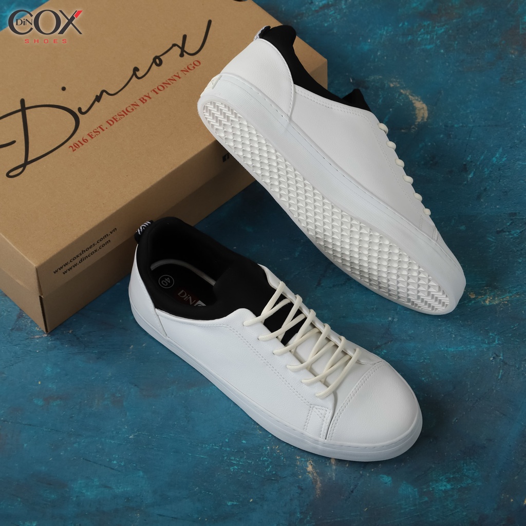 Giày Sneaker Da Unisex DINCOX COX43 Cổ Điển Phá Cách White