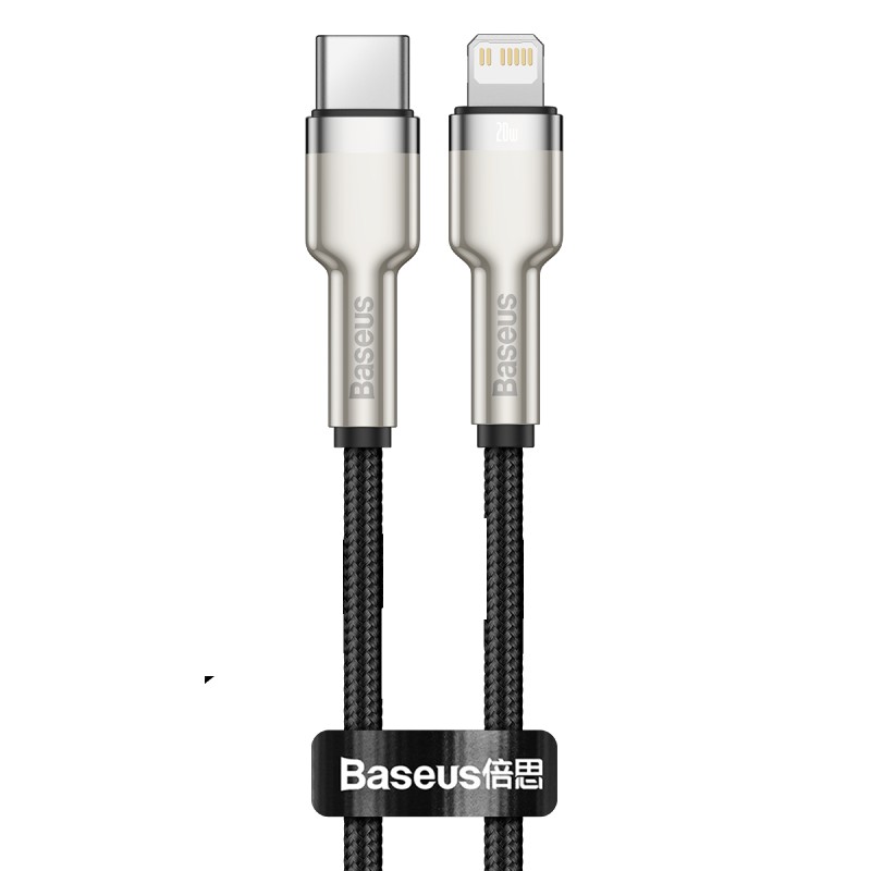 Cáp sạc nhanh Baseus PD20W Metal Data Type-C to Lightning dây nylon bện truyền dữ liệu cho iPhone dài 25CM/100CM