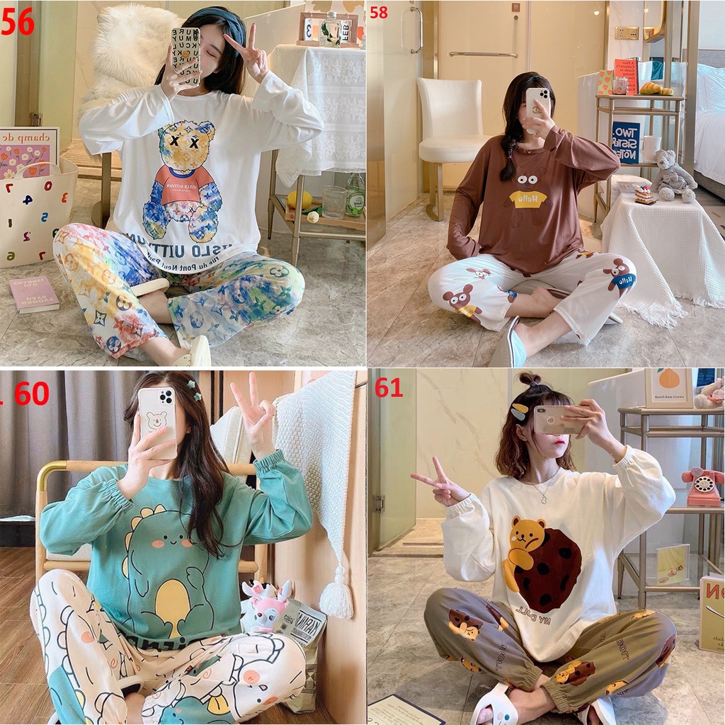 Đồ bộ nữ dài tay, Đồ bộ thu đông dài tay, Đồ bộ mặc ở nhà cho nữ, Đồ bộ ngủ thun dành cho nữ cực hot | BigBuy360 - bigbuy360.vn