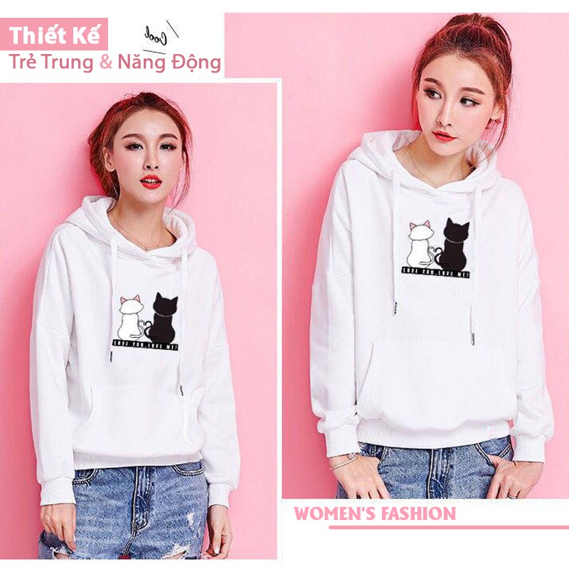 Áo nữ hoodie 💥FREESHIP💥 nỉ hình hai chú mèo dễ thương mã SP35 hàn quốc kiểu dáng áo khoác cá tính chất vải đẹp | BigBuy360 - bigbuy360.vn
