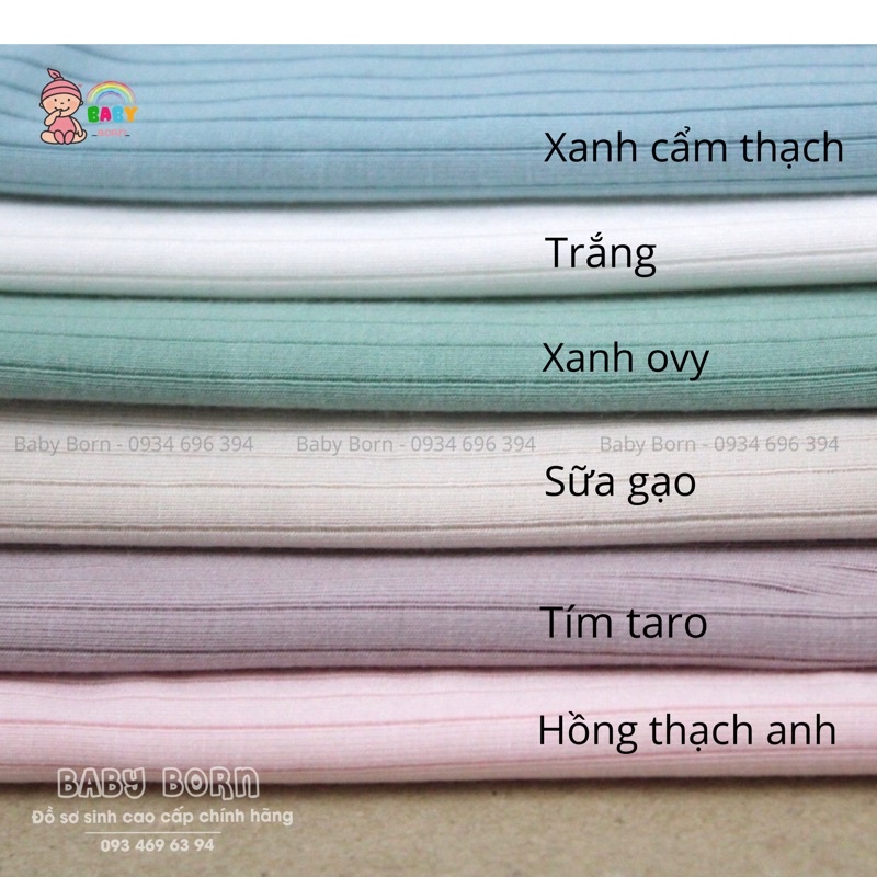 Hrnee - Phụ kiện sơ sinh set mũ, bao tay chân sợi sồi hữu cơ mềm mịn