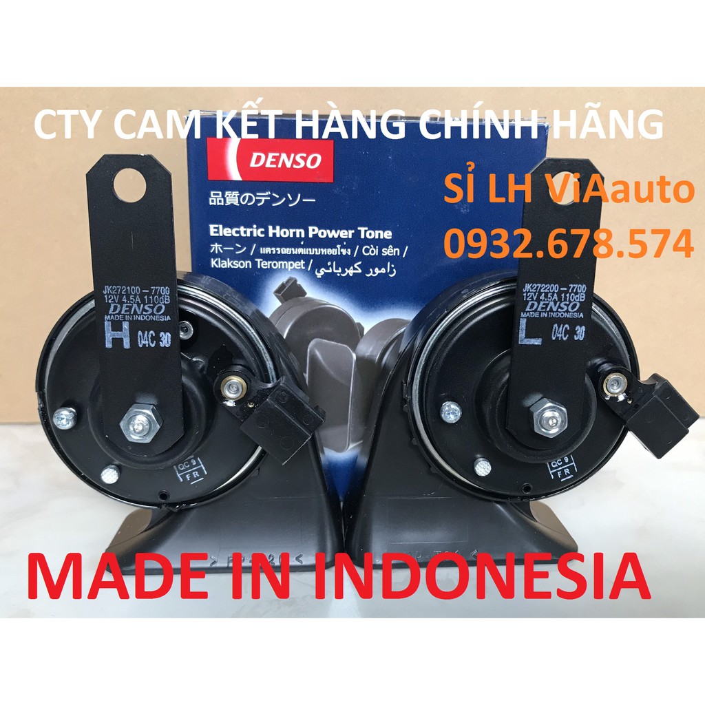 CẶP Còi Sên, kèn sên, kèn sò Denso chính hãng,  - Made in Indonesia