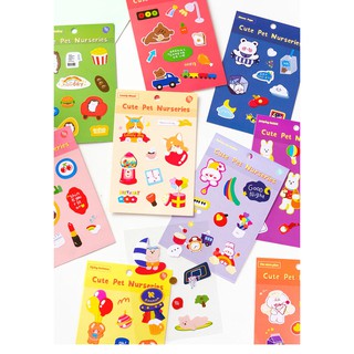 1 tờ sticker hình động vật trang trí dễ thương