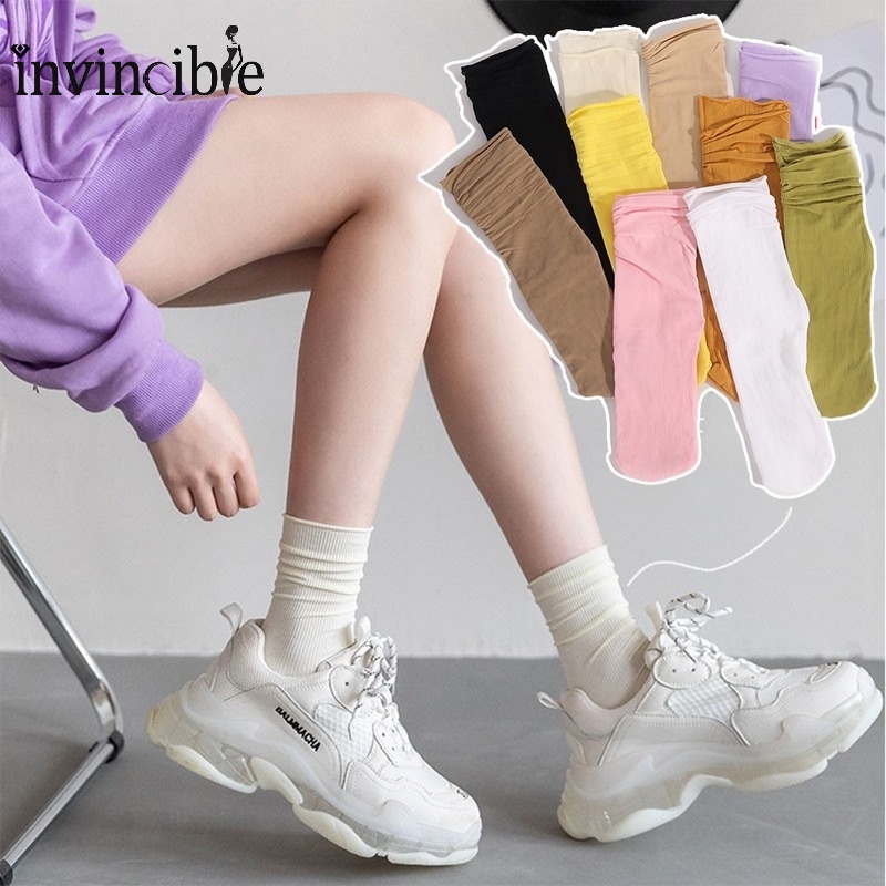Vớ Cổ Cao Màu Sắc Kẹo Ngọt Phong Cách Hàn Quốc Thời Trang Mùa Hè Cho Nữ
