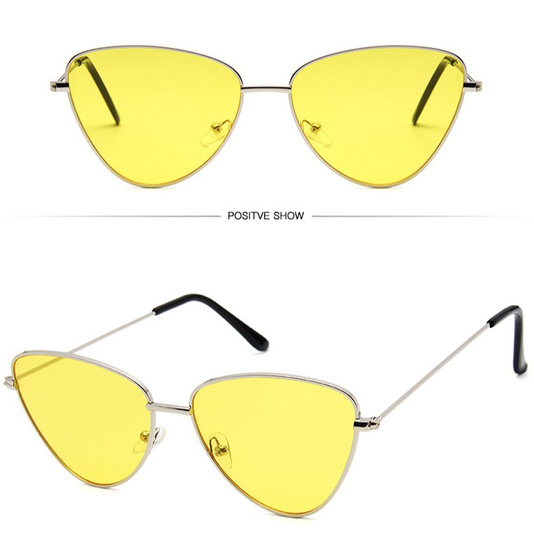 Kính mát mắt mèo gọng kim loại phong cách Hàn Quốc