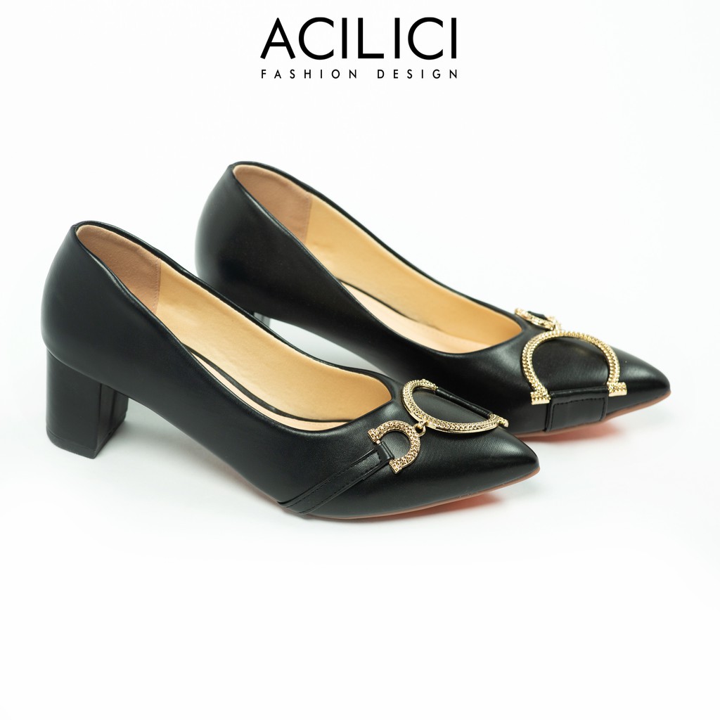 Giày búp bê nữ ACILICI thời trang, giày cao gót nữ cao 5p mũi nhọn đế vuông thiết kế nữ tính thanh lịch chuẩn size_TC048 | BigBuy360 - bigbuy360.vn