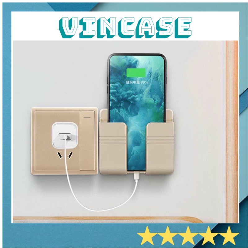 Kệ để điện thoại dán tường size to 9x10.5 cm - Hộp đựng đồ remote đa năng với miếng dán tường cao cấp-Vincase