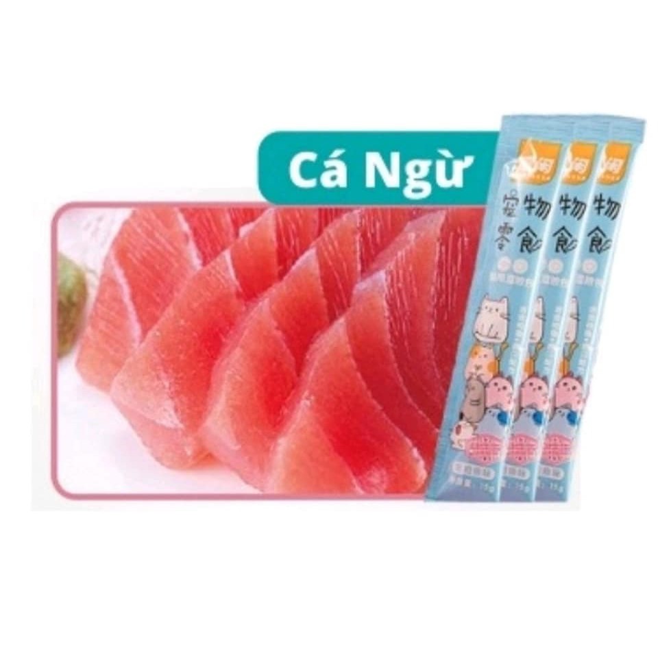 Súp thưởng Pate cho mèo Shizuka thanh 15gr có vị cá Tuyết, cá Ngừ, Gà