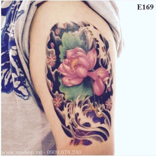 Hình Xăm Dán Hoa Sen E169