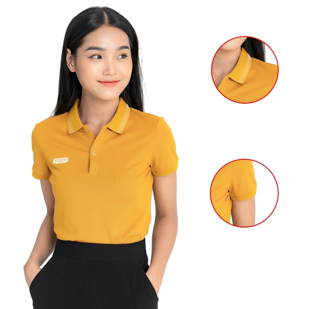 Áo Phông Polo Nữ Mắt Chim Phối Bo Chính Hãng YODY Thoáng Mát, Hút Ấm, Chống Tia Uv Hữu Hiệu APN3340