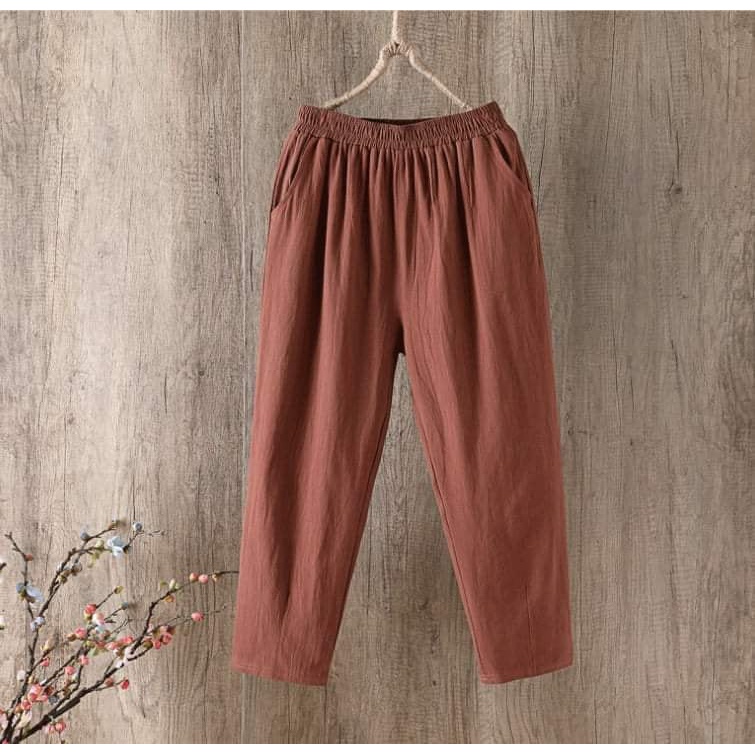 Quần đũi NỮ.Quần Baggy chất đũi mềm mịn măc mát. Lưng thun mặc không no chật hay rộng bụng