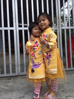 Combo áo dài cách tân bé trai bé gái
