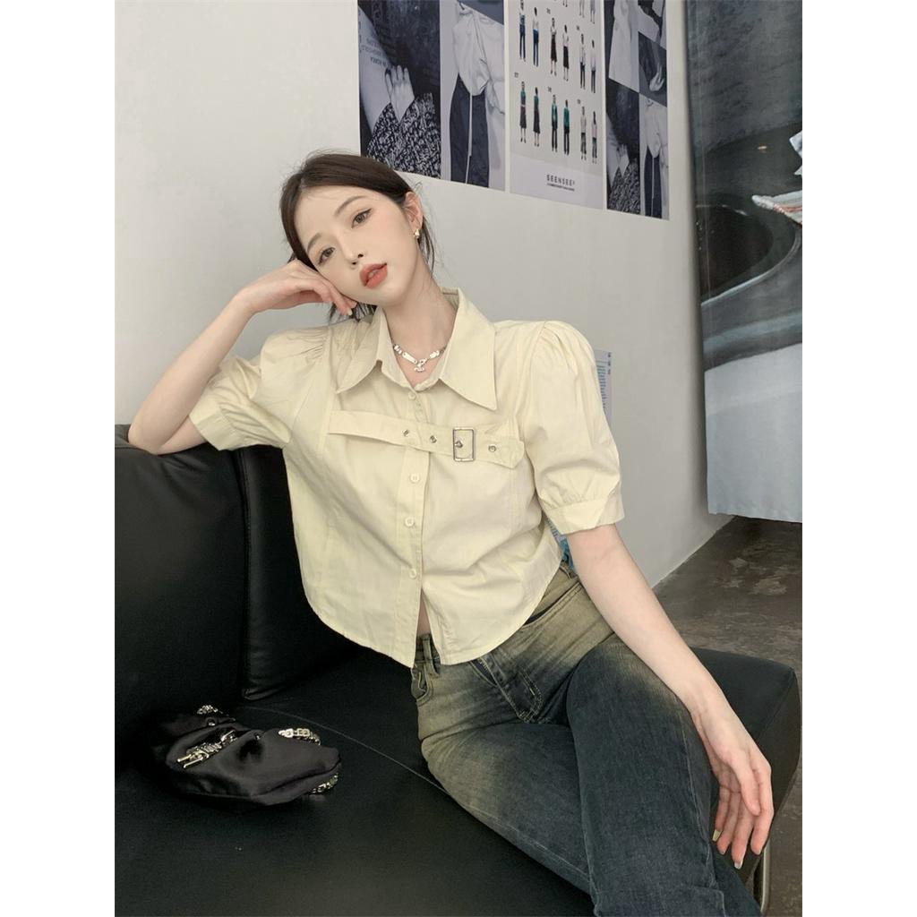 Áo Thun Cộc Tay Dáng Ngắn Thời Trang Mùa Hè Cho Nữ 63131