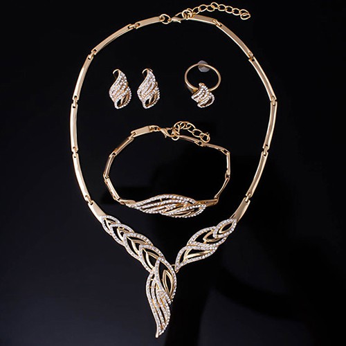 Bộ Trang SứC HợP Kim ĐíNh Đá HìNh GợN SóNg