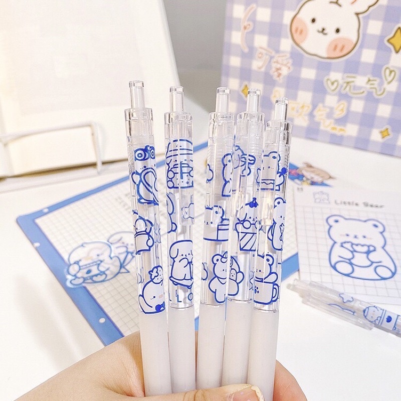 Bút gel mực đen ngòi 0,5mm hình gấu dễ thương