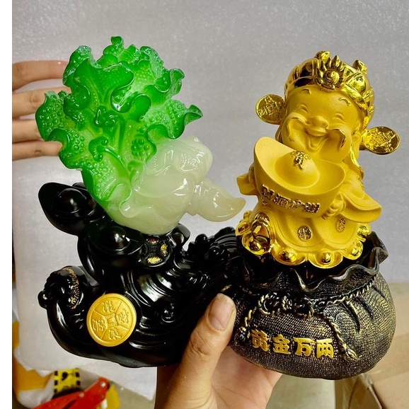 Tượng Bắp Cải Và ÔngThần Tài Phong Thủy - Chiêu Tài Hút Lộc