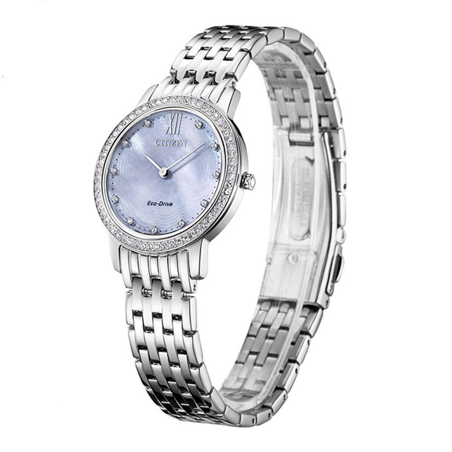 Đồng Hồ Nữ Citizen Đính Đá Swarovski Dây Thép Không Gỉ EX1480-82D - Mặt Xà Cừ (Sapphire)