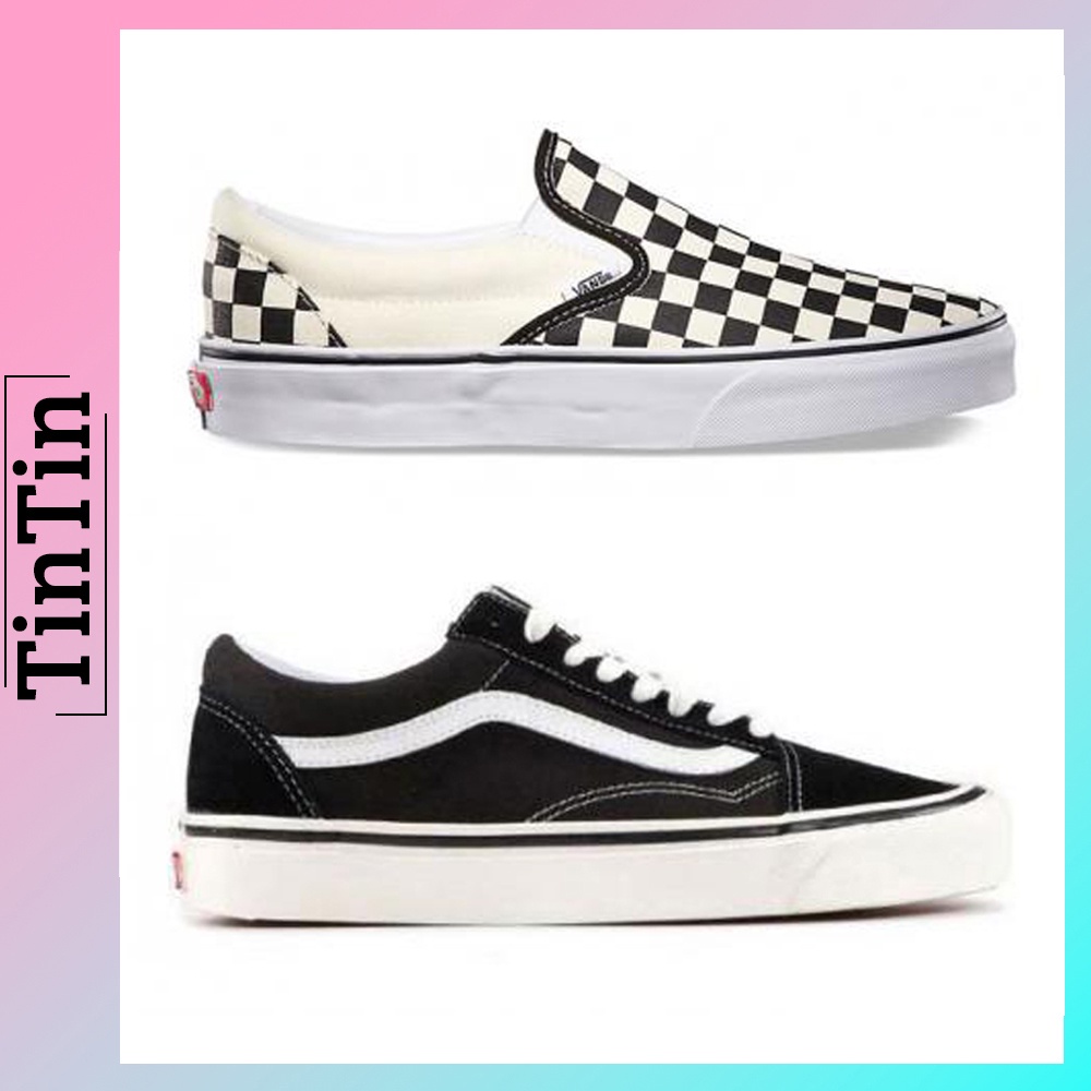 Giày Vans Caro Lười Slip On, Vans Old Skool Classic Thể Thao Năng Động 36 - 43