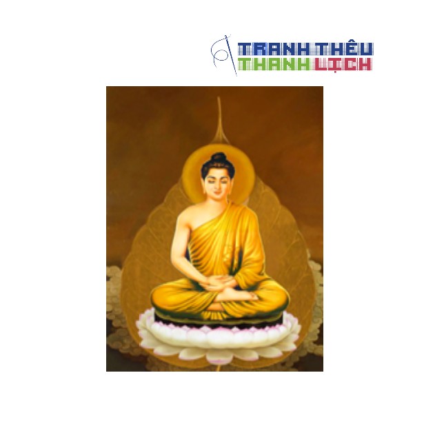 TRANH ĐÍNH ĐÁ tranh thêu chữ thập Phật Thích Ca lá bồ đề LV469 3398 |70x50cm|_Chưa đính