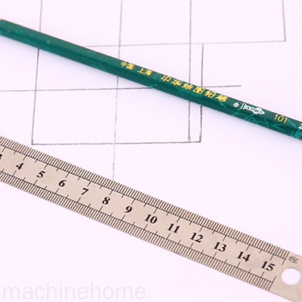 Thước đo hai mặt 15cm/30cm bằng thép không gỉ tiện dụng cho học sinh/nhân viên văn phòng