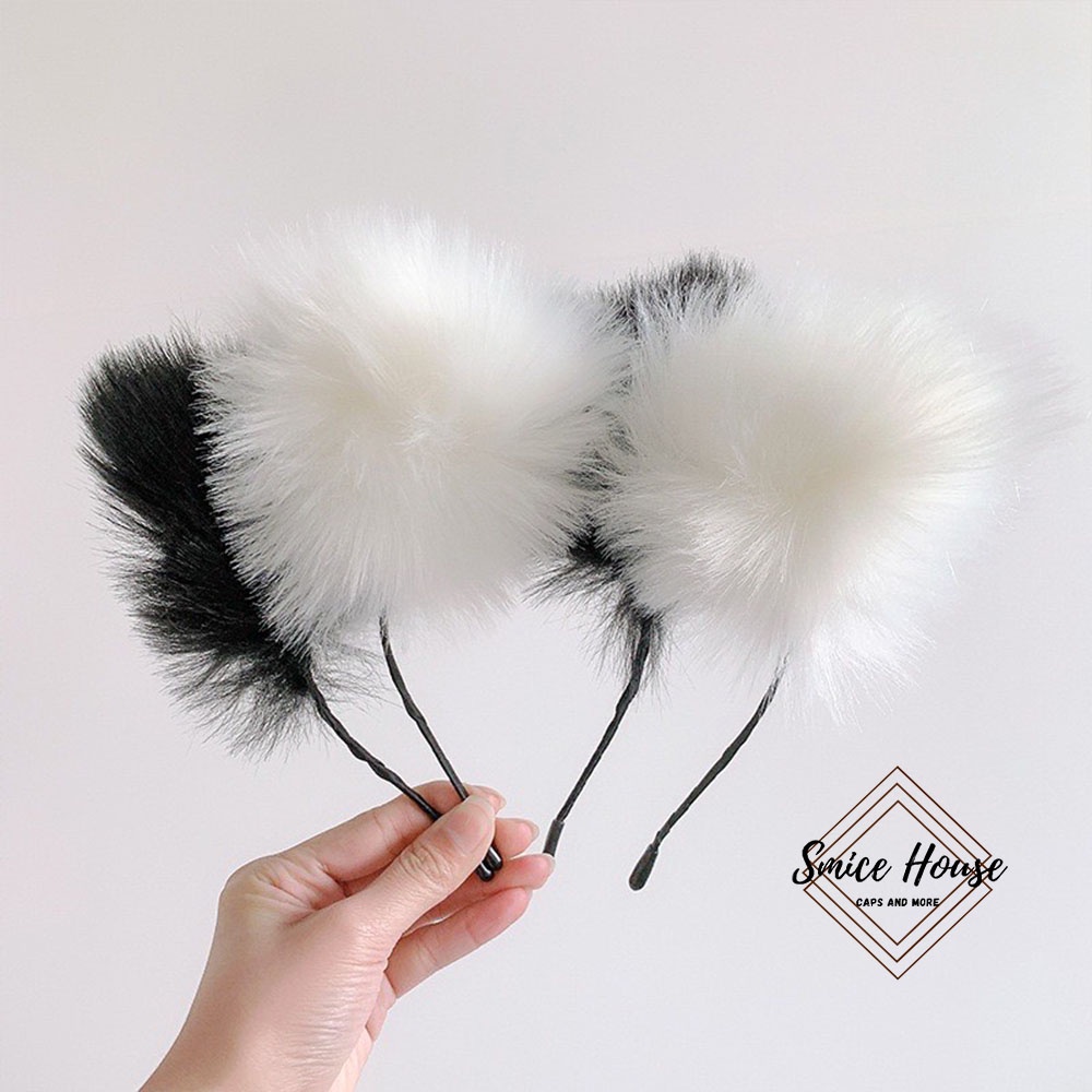 Cài tai mèo lông cosplay sexy có đèn led nhiều màu băng đô phát sáng