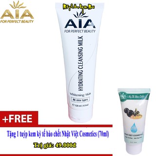 Sữa rửa mặt sáng da - Se khít lỗ chân lông AIA COSMETICS (120ml) + Tặng kèm gel kỳ tế bào chết