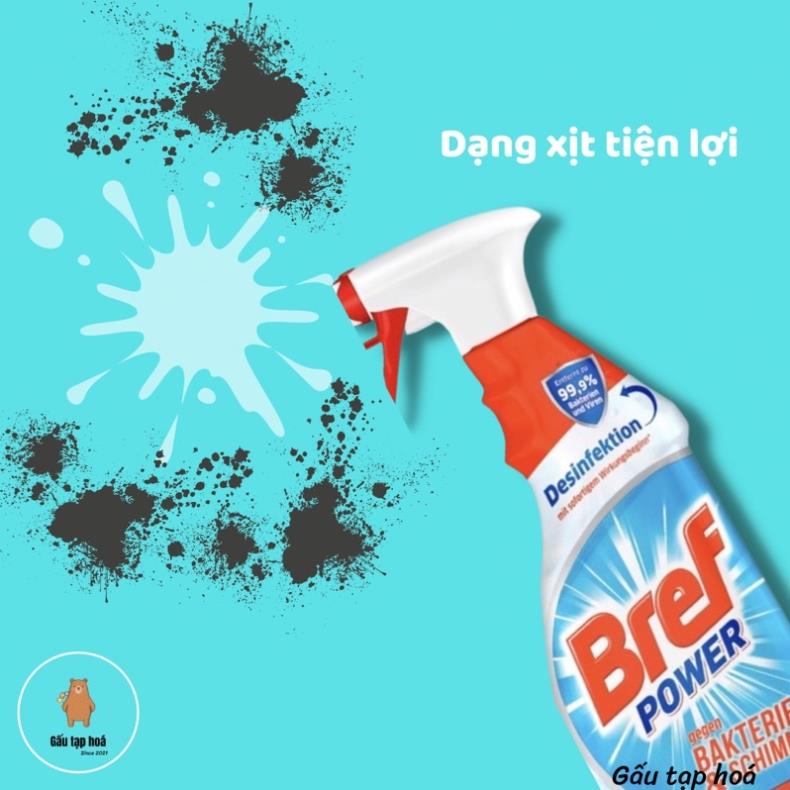 Bình xịt tẩy nấm mốc trên tường, cửa ra vào, cửa sổ, nhà tắm Bref Power 750ml