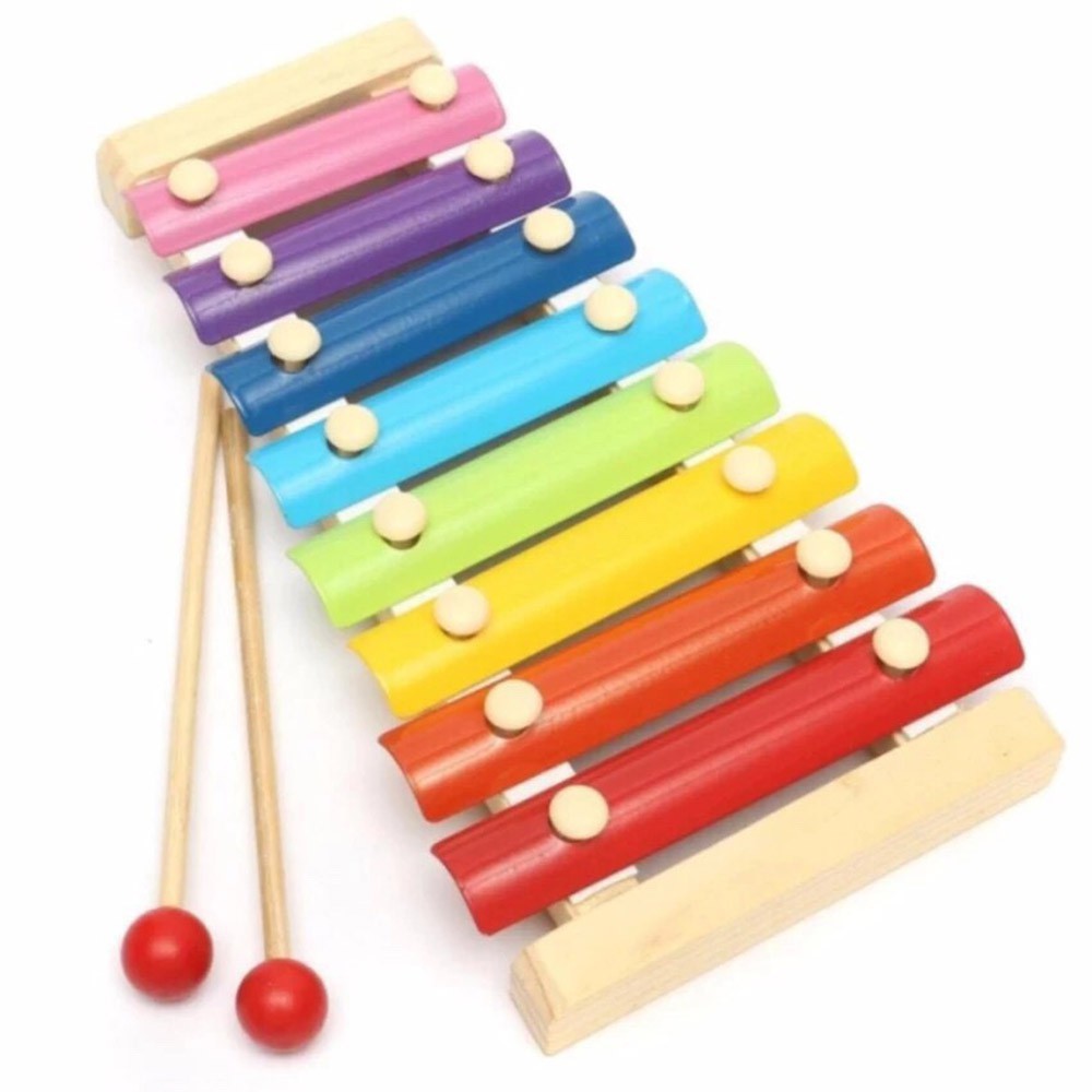 Đồ chơi Đàn Piano Xylophone gỗ 8 thanh quãng - Mua kèm đồng hồ gỗ và sâu gỗ giá sốc