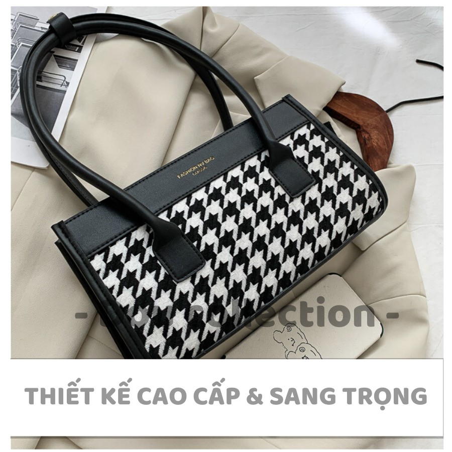 [NowShip2h] Túi Xách Kẹp Nách (Túi Đeo Vai) Thời Trang Thu Đông Họa Tiết HOUNDSTOOTH Sành Điệu - Mã XT030