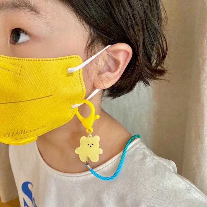 Dây Đeo Khẩu Trang Hình Gấu Màu Cầu Vồng Dễ Thương Đa Năng