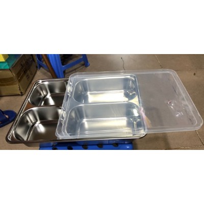 Khay cơm inox 4 ngăn có nắp
