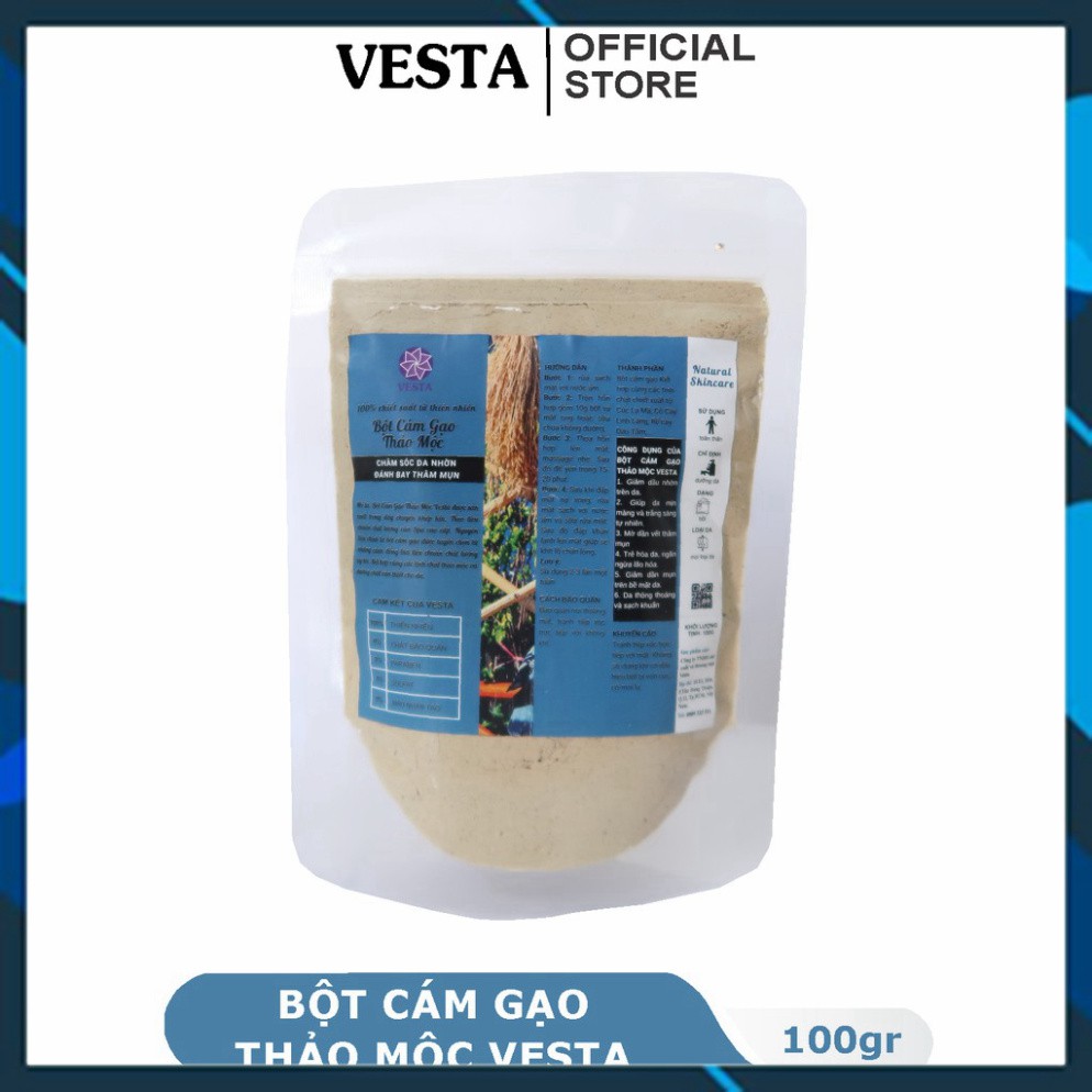 HTT4 Bột Cám Gạo Thảo Mộc Nguyên Chất Vesta 100gr