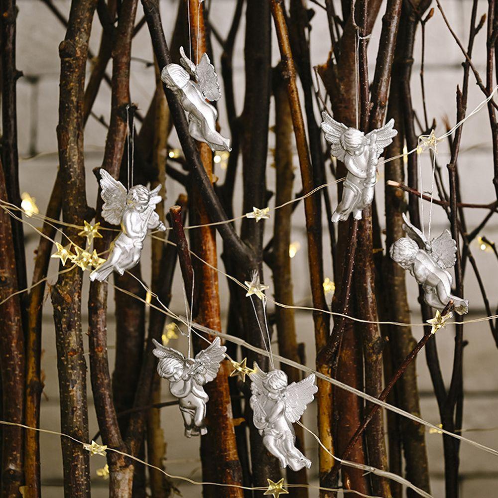 Bộ 4 / 6 Phụ Kiện Treo Trang Trí Cây Thông Giáng Sinh|Mặt Dây Chuyền Hình Thiên Thần Sáng Tạo