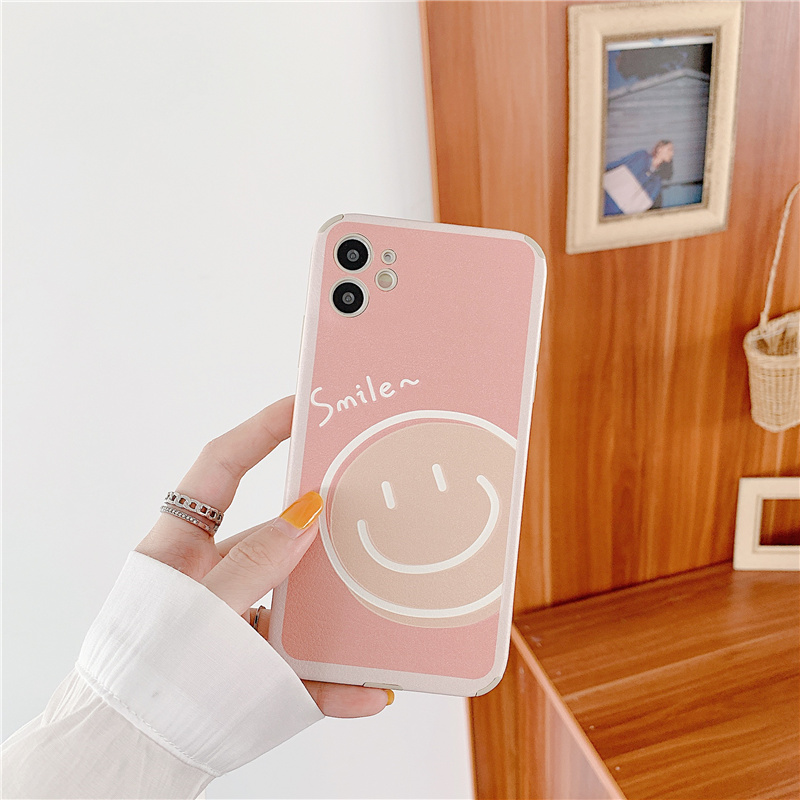 Ốp điện thoại da in hình tranh sơn dầu mặt cười bảo vệ ống kính cho iPhone 12 Pro Max iP11 X XR | BigBuy360 - bigbuy360.vn