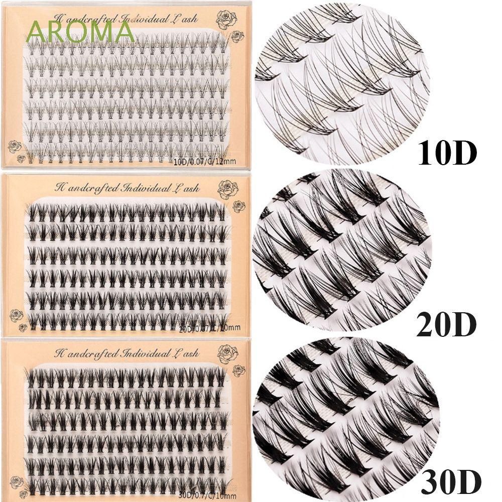 Hộp 120 cụm mi giả để nối mi mềm mại tự nhiên với nhiều loại tùy chọn 10/20/30D/ hỗn hợp dài 8/10/12mm