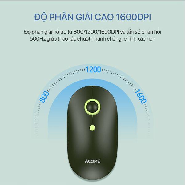 Chuột Không Dây ACOME AM300 2.4GHz Tĩnh Âm Nhiều Màu Lựa Chọn-Hàng chính hãng